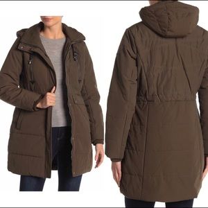 Lucky brand faux shearling lines hooded parka